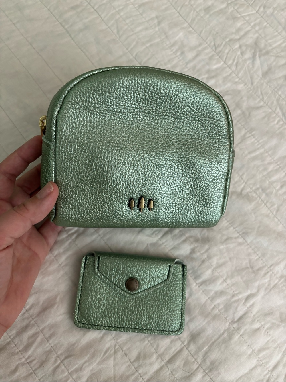 Portland Leather Bundle Wonder Pouch and Lovebug Regular in Beetle EUC
